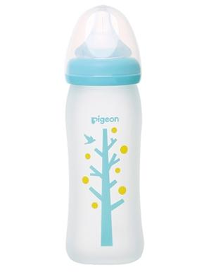 日本 PIGEON 貝親 母乳玻璃奶樽240ML葉紋