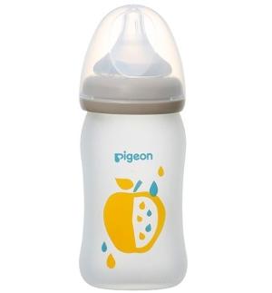 日本 PIGEON 貝親 母乳真實感玻璃奶瓶160ml 蘋果