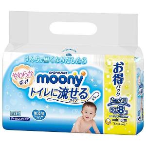Unicharm Moony 可沖廁濕紙巾(50張x8包)