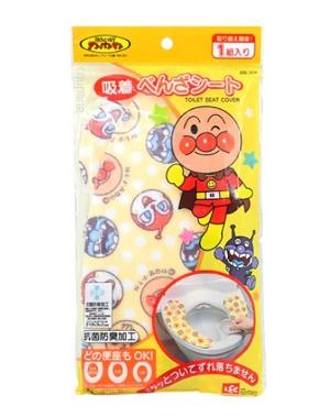 日本ANPANMAN 麵包超人 Lec吸著補助抗菌防臭廁所墊-1組入