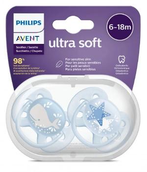 PHILIPS AVENT - 柔軟安撫奶咀 6-18M (藍色)