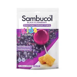 Sambucol - 黑接骨木潤喉棒棒糖 2歲以上兒童及成人適用 8 Lollipo