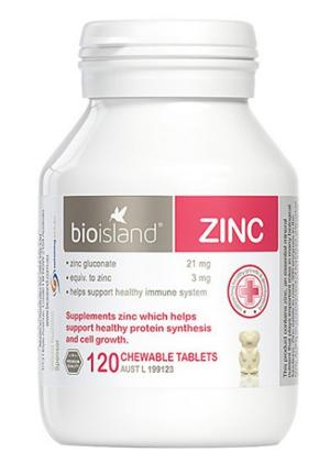 澳洲 Bio Island Zinc嬰幼兒補鋅咀嚼片 120粒 (橙味)